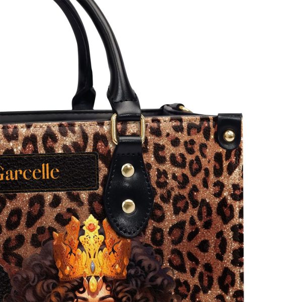 Black Queen Is Powerful - Personalized Leather Handbag Mb24