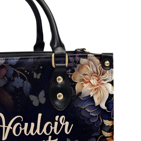 Vouloir, C’Est Pouvoir - Personalized Leather Handbag Sb604