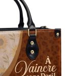 À Vaincre Sans Peril, On Triomphe Sans Gloire - Personalized Leather Handbag Sb606