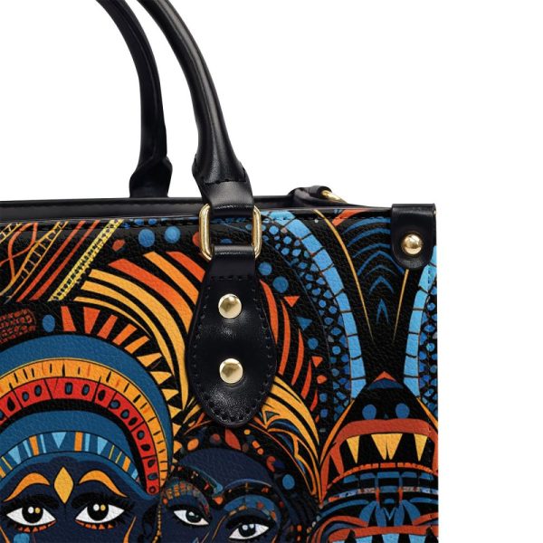 The Origin Black Art - Personalized Leather Handbag With Unique Texture Stb16