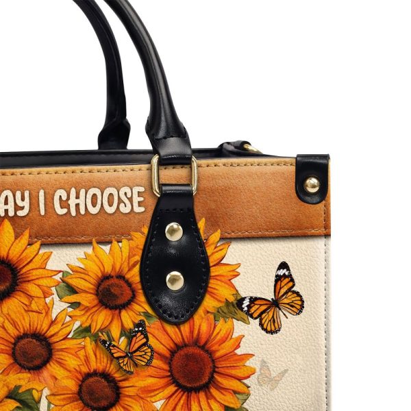 Today I Choose - Personalized Leather Handbag Stb23