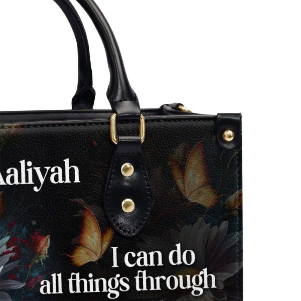 I Can Do All Things Through Him - Personalized Leather Handbag Stb29