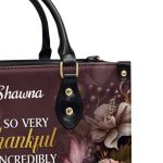 So Very Thankful - Personalized Leather Handbag Stb30