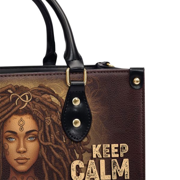 Keep Calm And Loc On - Personalized Leather Handbag Stb34