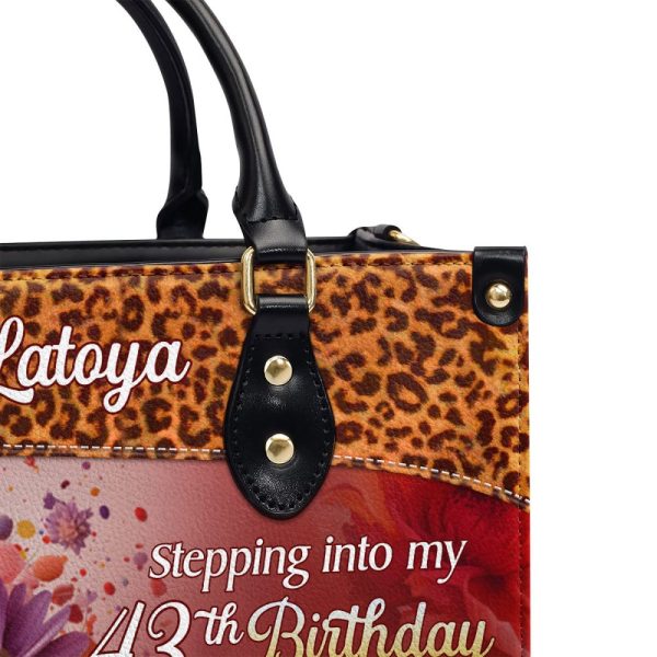 Stepping Into My Birthday - Personalized Leather Handbag Stb61