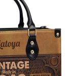 Personalized Vintage Brown Leather Handbag Stb66