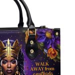 Always A Queen - Personalized Purple Leather Handbag Stb68