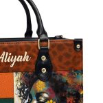 Bold Brilliant Resilient - Personalized Purple Leather Handbag Stb69