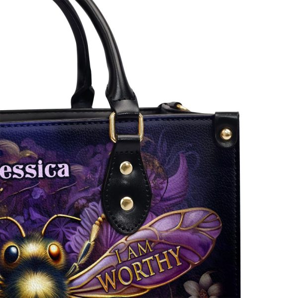 I Am Enough - Bee Personalized Leather Handbag Mb54