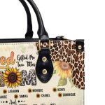 God Gifted Me Two Titles Mom And Grandma And I Rock Them Both - Personalized Leather Handbag Sbt42