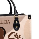 She Was The Warrior - Personalized Leather Hand Bag Stb102