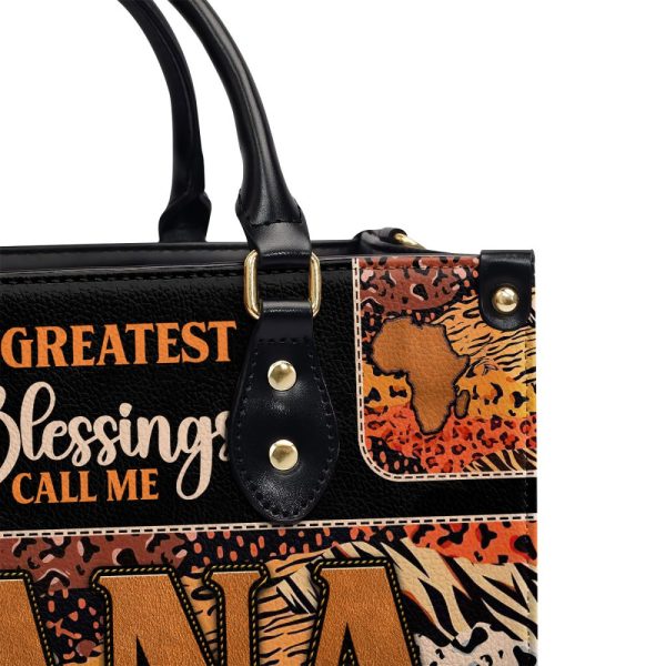 My Greatest Blessings Call Me - Personalized Leather Handbag