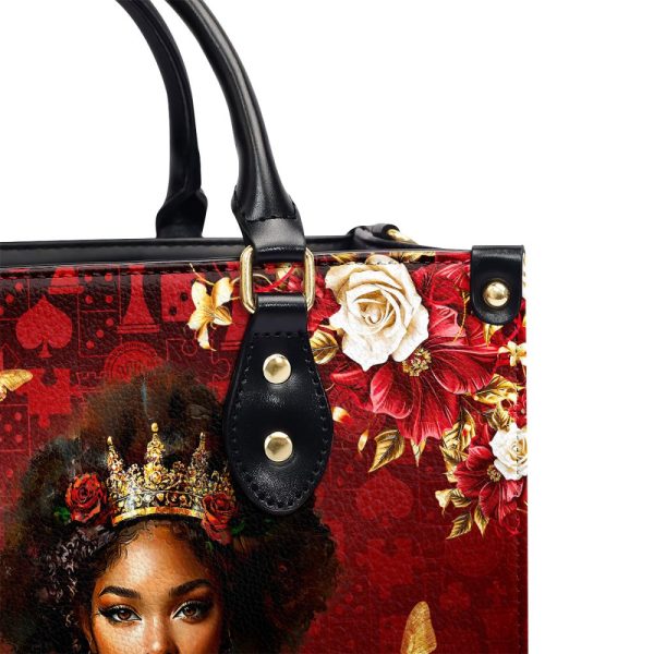 Black Queen Is Powerful - Personalized Leather Handbag