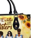 Life Is Better With Sisters - Personalized Leather Handbag Stb01