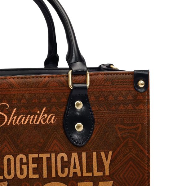 Unapologetically Black - Personalized Leather Handbag Stb167