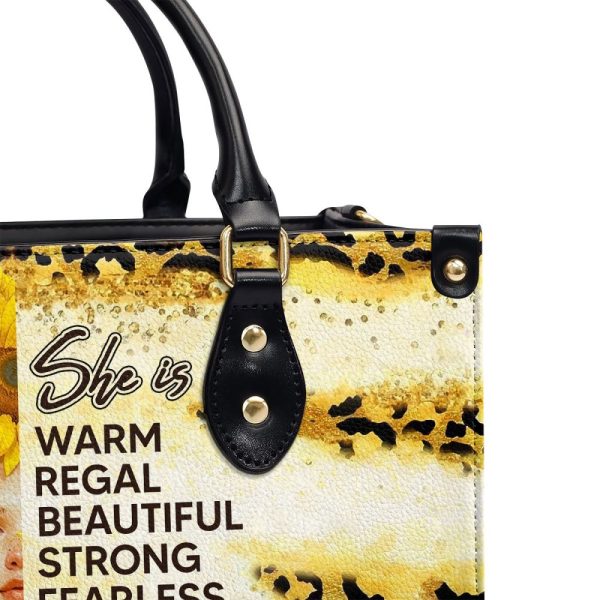 Zodiac Girl - She Is Warm Regal Strong Fearless Worthy - Personalized Leather Handbag Sbhn11