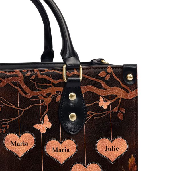 Grandkids Make Life More Grand - Personalized Leather Handbag Mb74