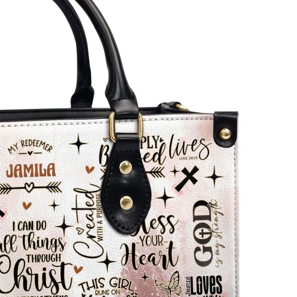 I Can Do All Things Through Christ Who Strengthens Me - Personalized Leather Handbag Sblhblm1207L