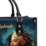 The Light Of God Surrounds Me - Personalized Purple Leather Handbag Stb173