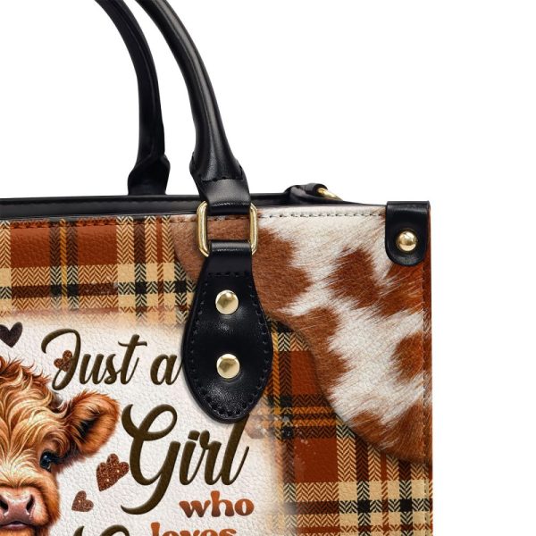 Just A Girl Who Loves Cows - Personalized Leather Handbag Sbha03