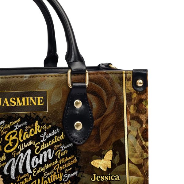 Mom Butterfly - Personalized Leather Handbag Sblhbltn1333M