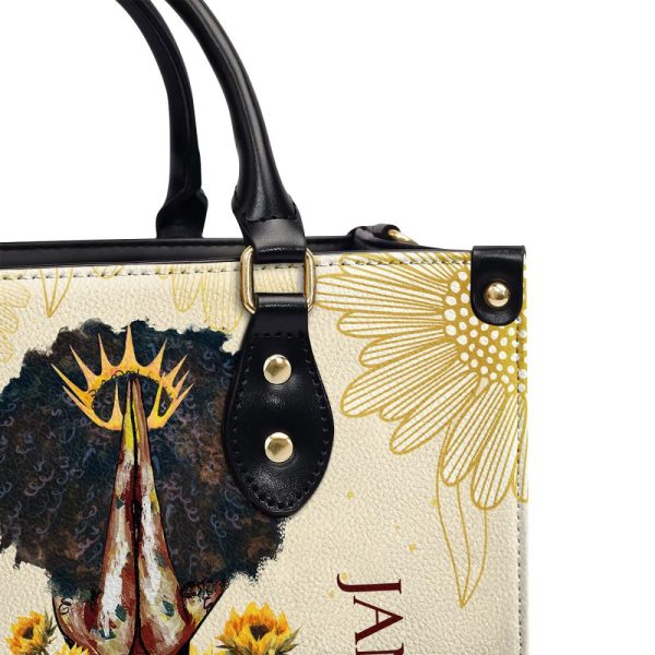 Because He Lives, I Can Face Tomorrow - Personalized Leather Handbag Mb55