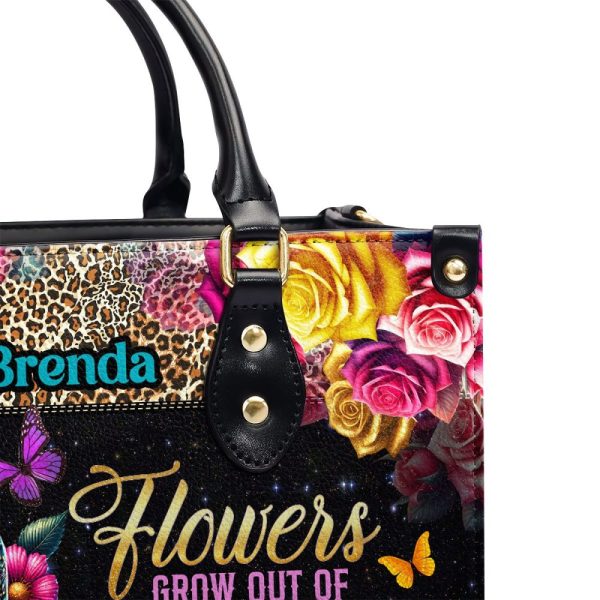 Flowers Grow Out Of Dark Moments - Personalized Leather Handbag Sblhblm2710D