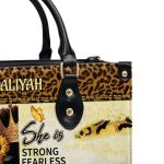 She Is Mom - Personalized Leather Handbag Sbhn01