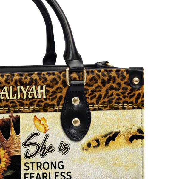 She Is Mom - Personalized Leather Handbag Sbhn01