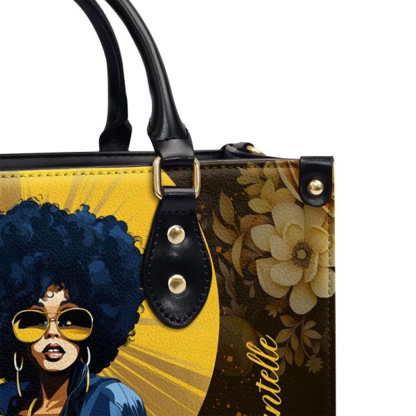 She Who Walks With God Will Always Reach Her Destination - Personalized Purple Leather Handbag Stb169