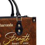 Strength Doesn'T Come From What You Can Do - Personalized Purple Leather Handbag Stb170