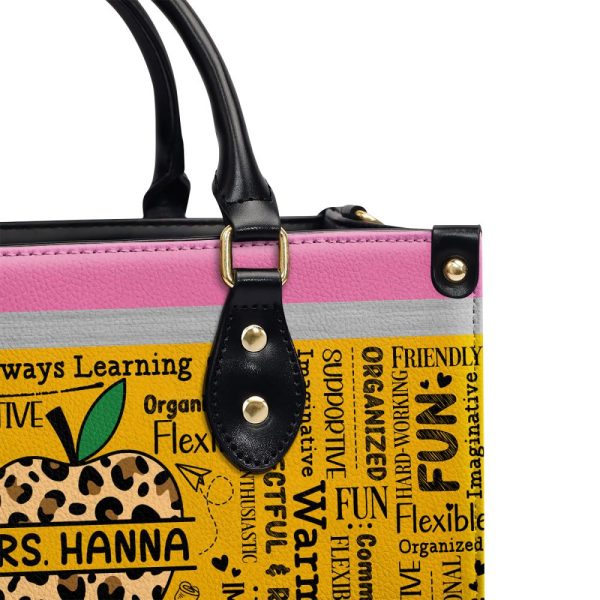Teacher Apple - Personalized Leather Handbag Sblhbltn997M