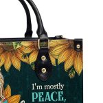 I'M Mostly Peace - Personalized Leather Handbag Sbhn12