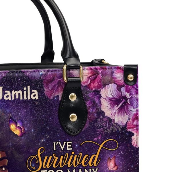 I'Ve Survived Too Many Storms - Personalized Leather Handbag