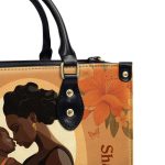Black Mom Just Like A Normal Mom But Much Cooler -  Personalized Leather Handbag Stb125