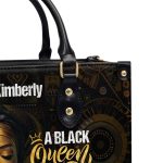 A Black Queen Living My Best Life - Personalized Leather Handbag