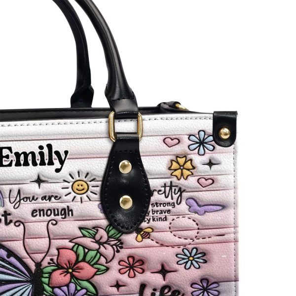 You Are Enough - Personalized Leather Handbag Sblhbt50