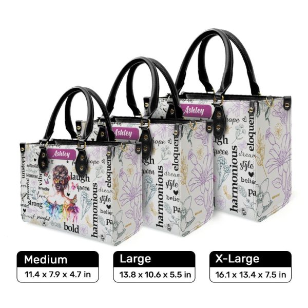 Strong Bold Harmonious - Personalized Leather Handbag Sblhbha12