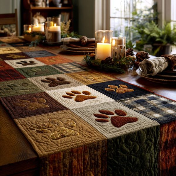 Warm Paw Lane Quilted Table Runner