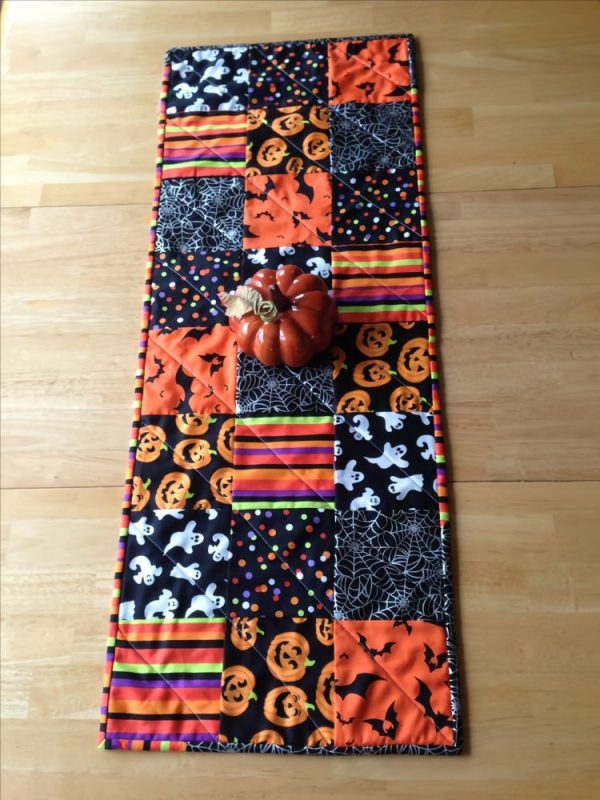 Whimsical Halloween Quilted Table Runner