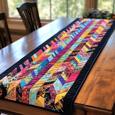 Whimsical Weave Quilted Table Runner