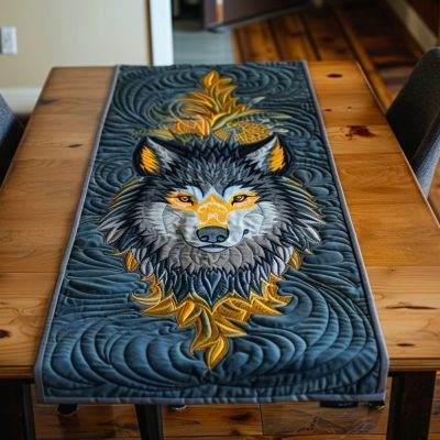 Wild Spirit Wolf Quilted Table Runner