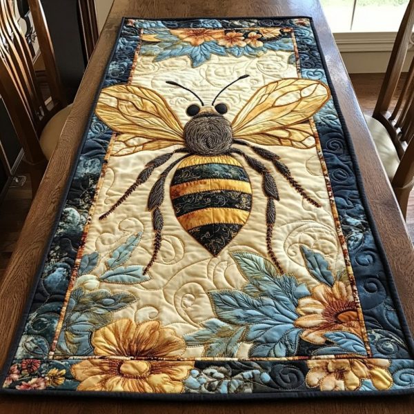 Wild Bee Quilted Table Runner