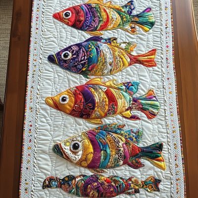 Wild Fish Quilted Table Runner