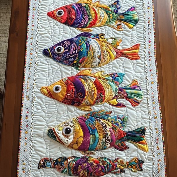 Wild Fish Quilted Table Runner