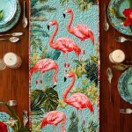 Wild Flamingo Quilted Table Runner