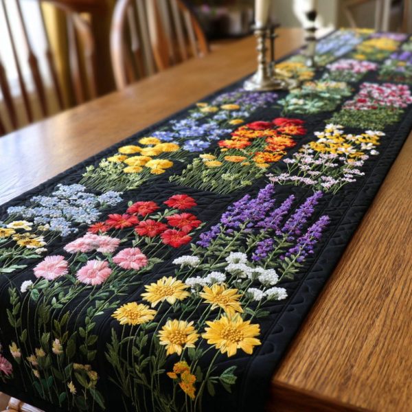 Wildflower Meadow Quilted Table Runner