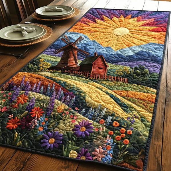 Windmill Serenity Quilted Table Runner