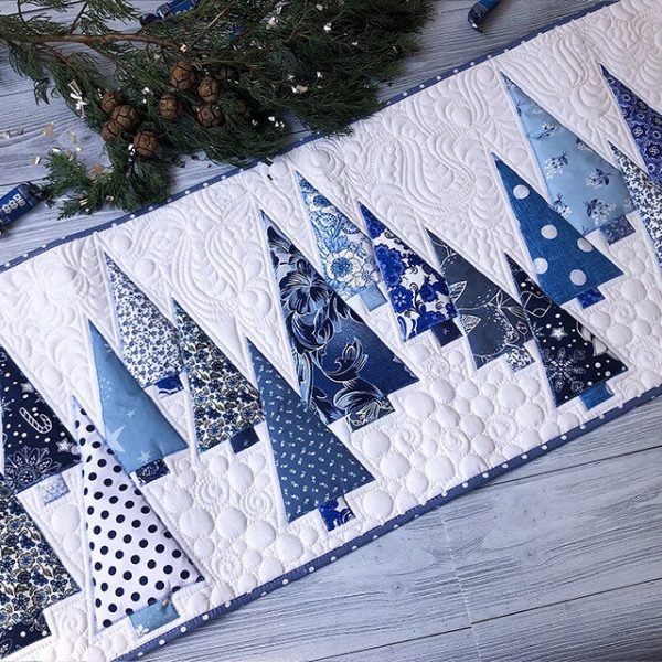 Winter Wonderland Pine Quilted Table Runner