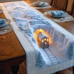 Winter Express Train Quilted Table Runner